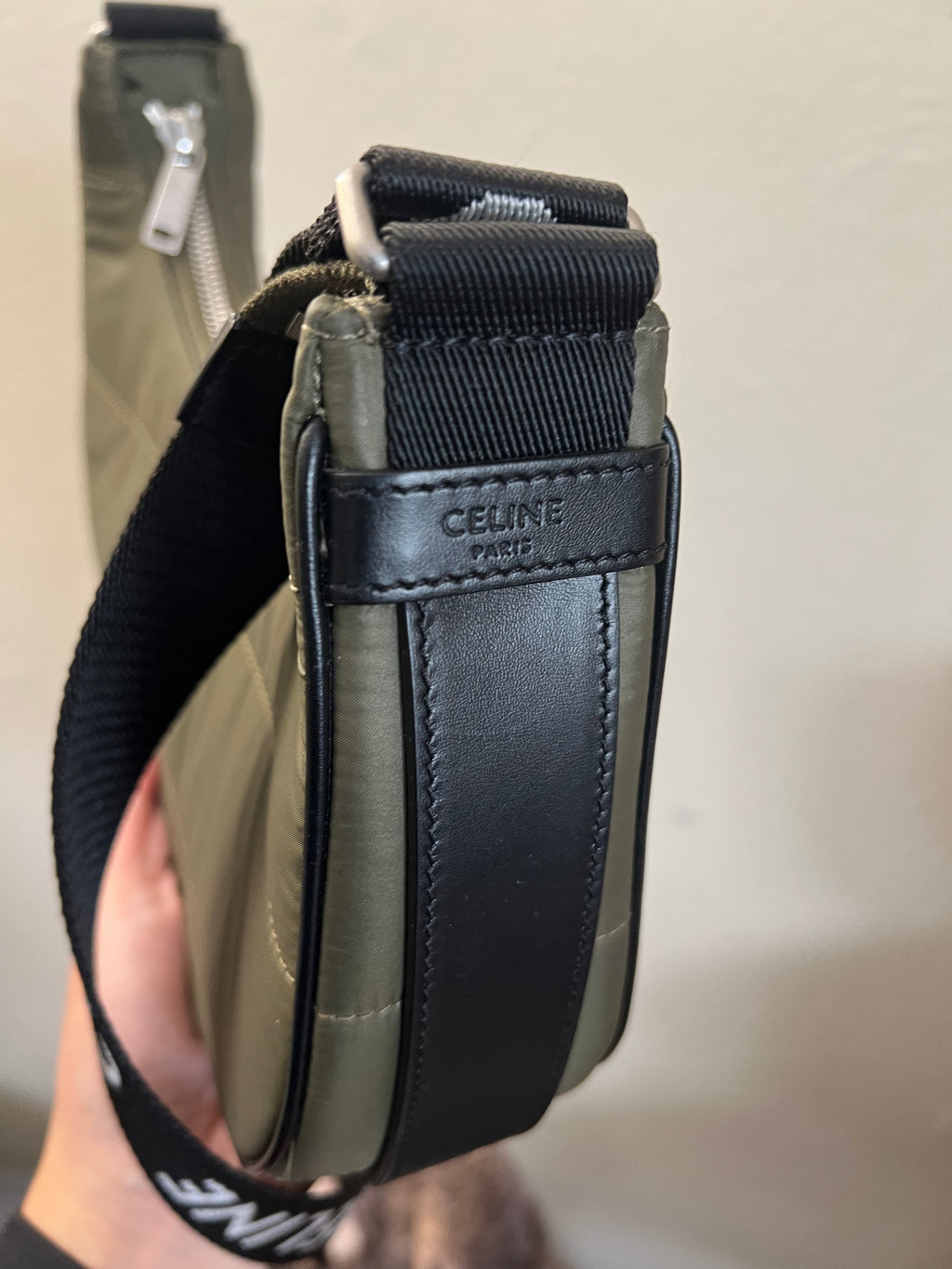 Celine Nylon Ava - Shoulder bag - Olive (Approx RETAIL $1.5K)