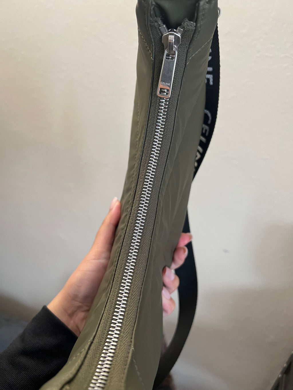 Celine Nylon Ava - Shoulder bag - Olive (Approx RETAIL $1.5K)