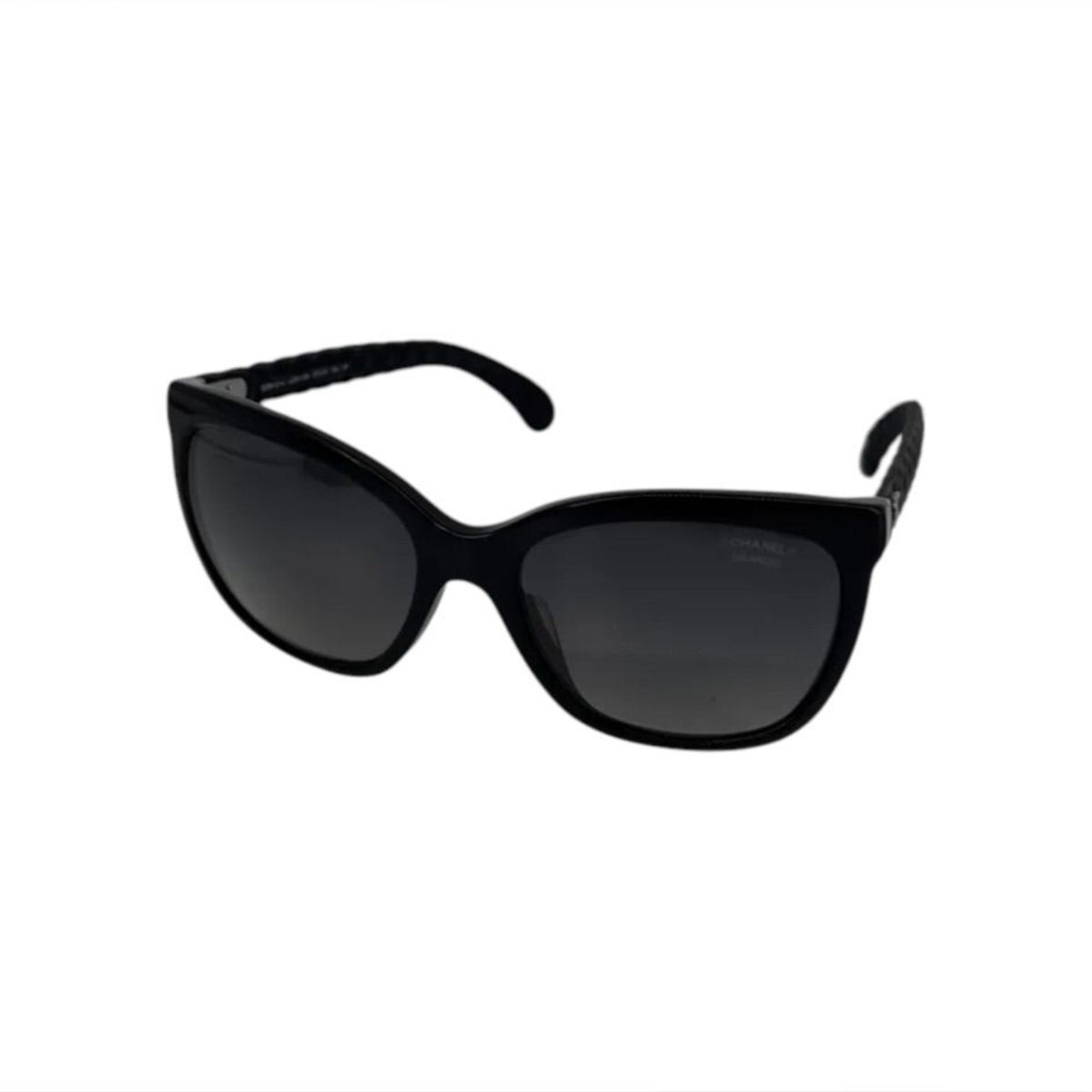 Chanel Coco Mark Quilted Polarized Sunglasses · Black — photo 1
