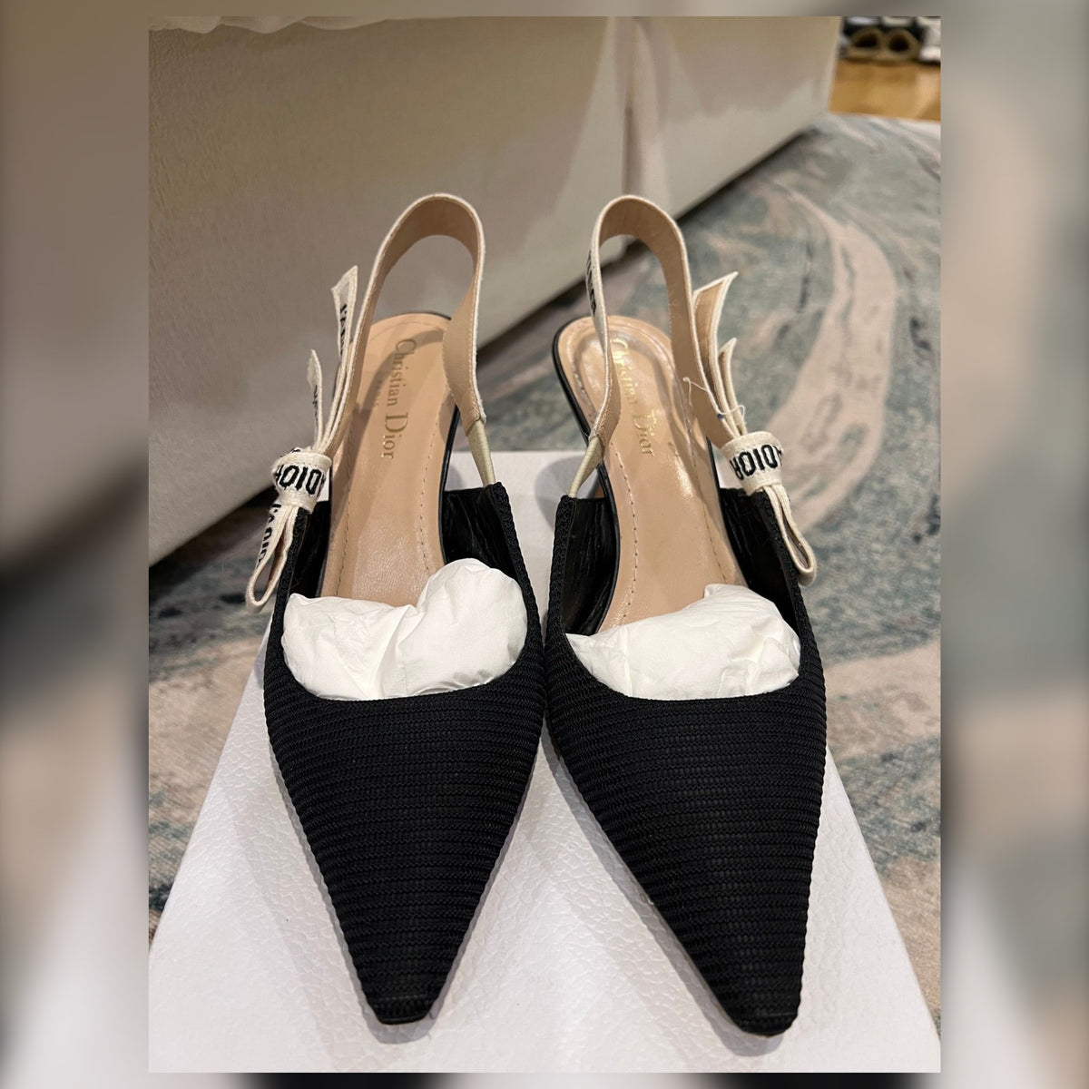 Christian Dior Slingback Pumps · Black Technical Fabric · EU 38 · Full Set — photo 1
