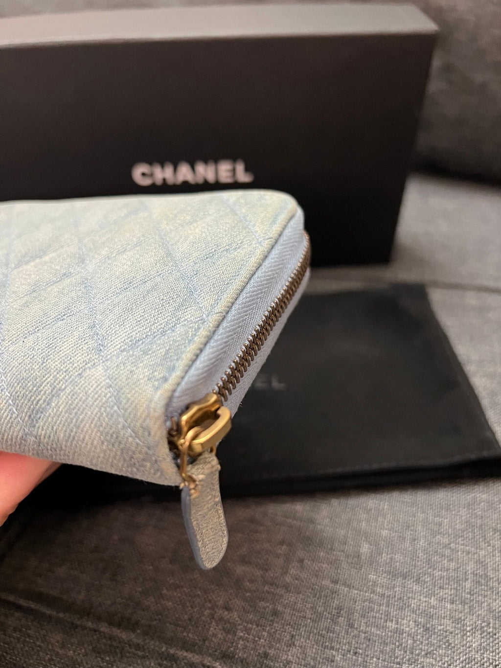Chanel 2.55 Reissue Long Zipped Wallet · Denim · Complete Set — photo 5