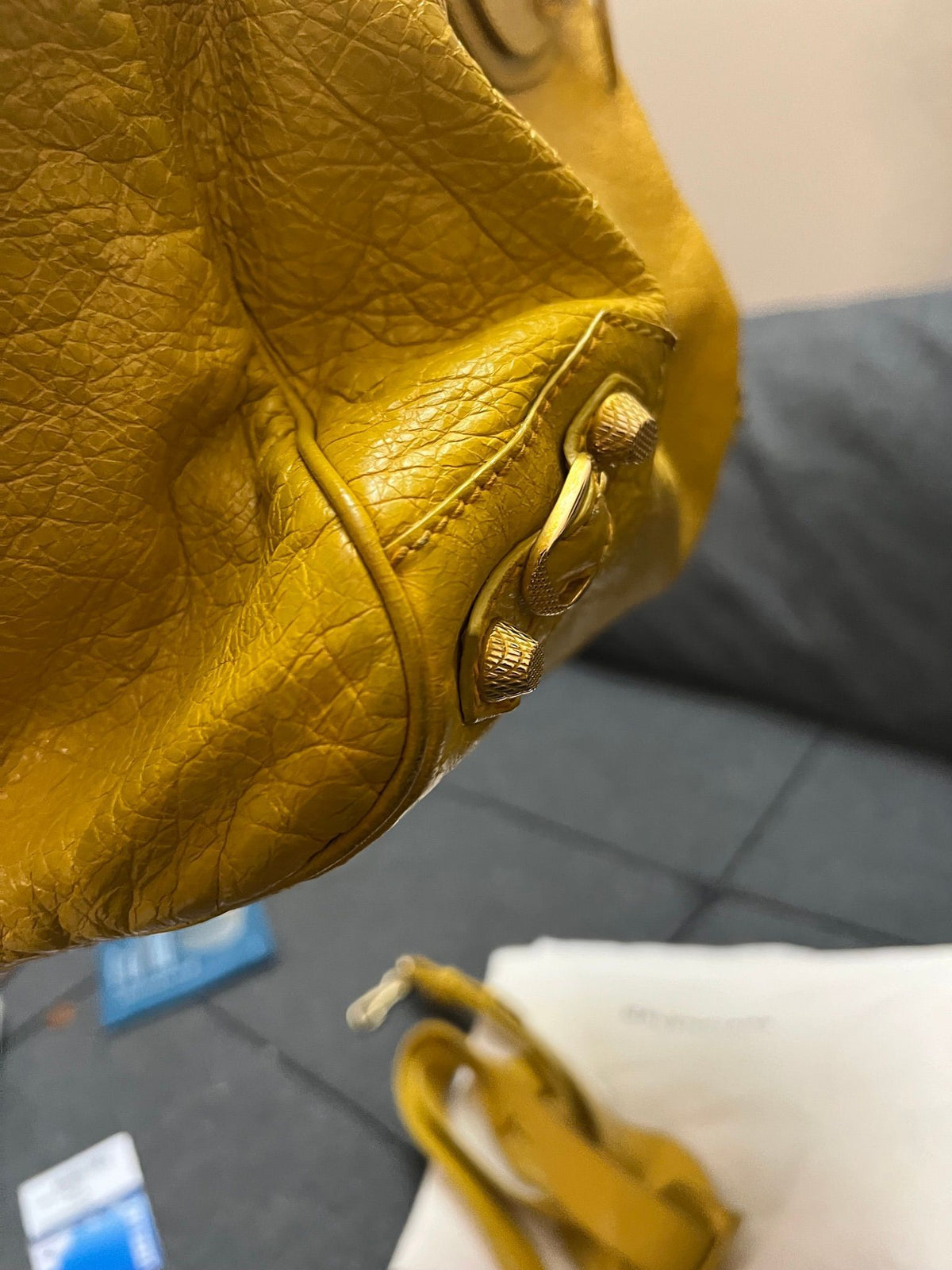 Balenciaga City Bag · Yellow with Rose Gold Hardware — photo 4