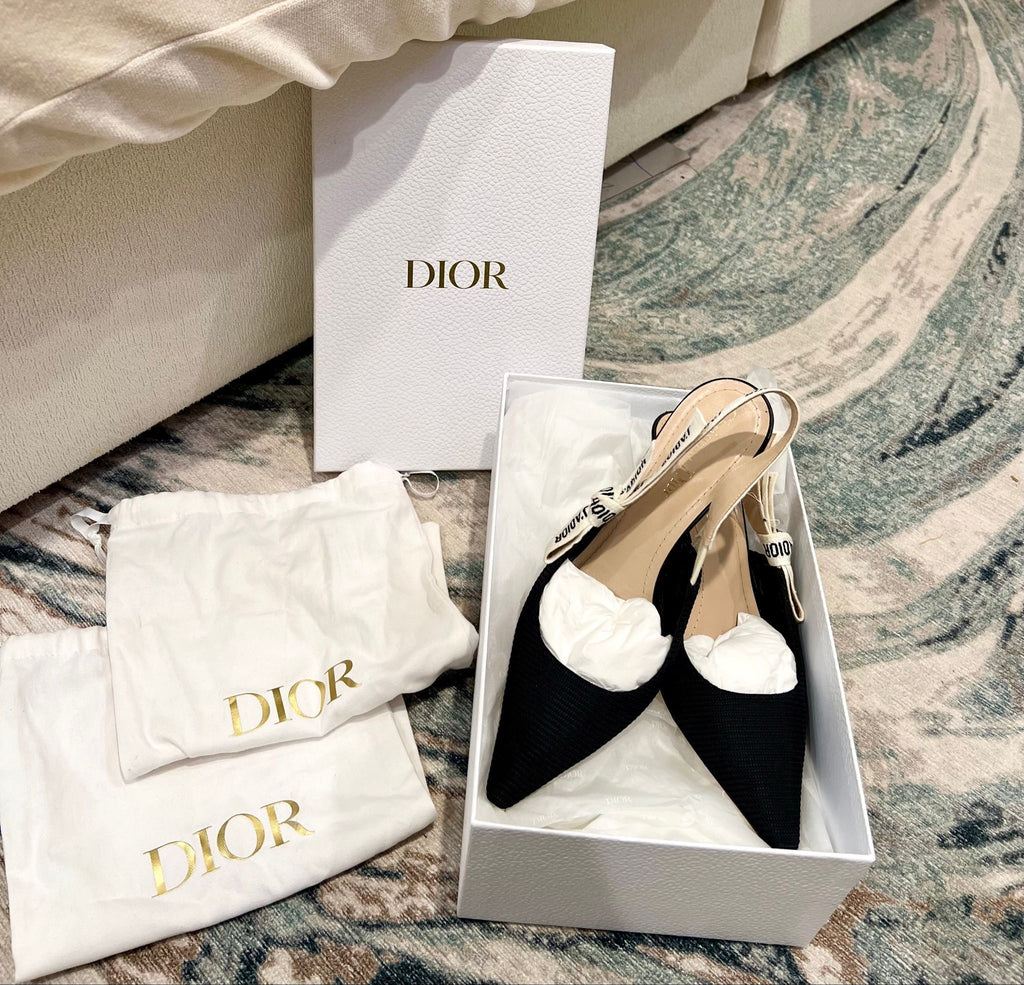 Christian Dior Slingback Pumps · Black Technical Fabric · EU 38 · Full Set — photo 3