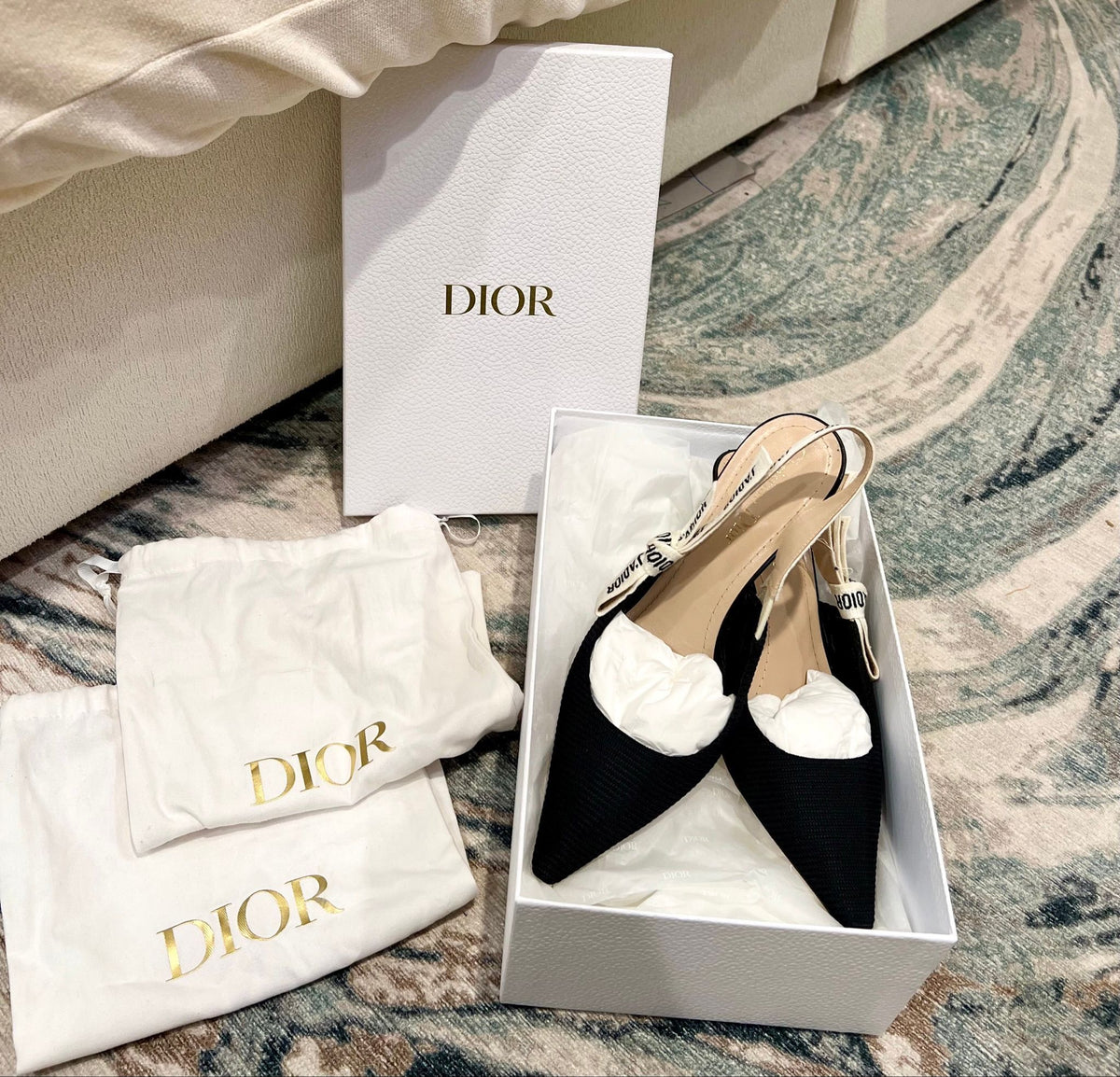 Christian Dior Slingback Pumps · Black Technical Fabric · EU 38 · Full Set — photo 3