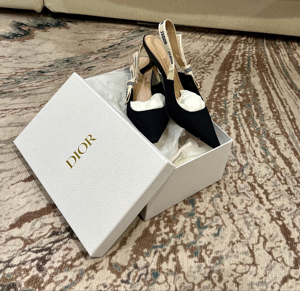 Christian Dior Slingback Pumps · Black Technical Fabric · EU 38 · Full Set — photo 2
