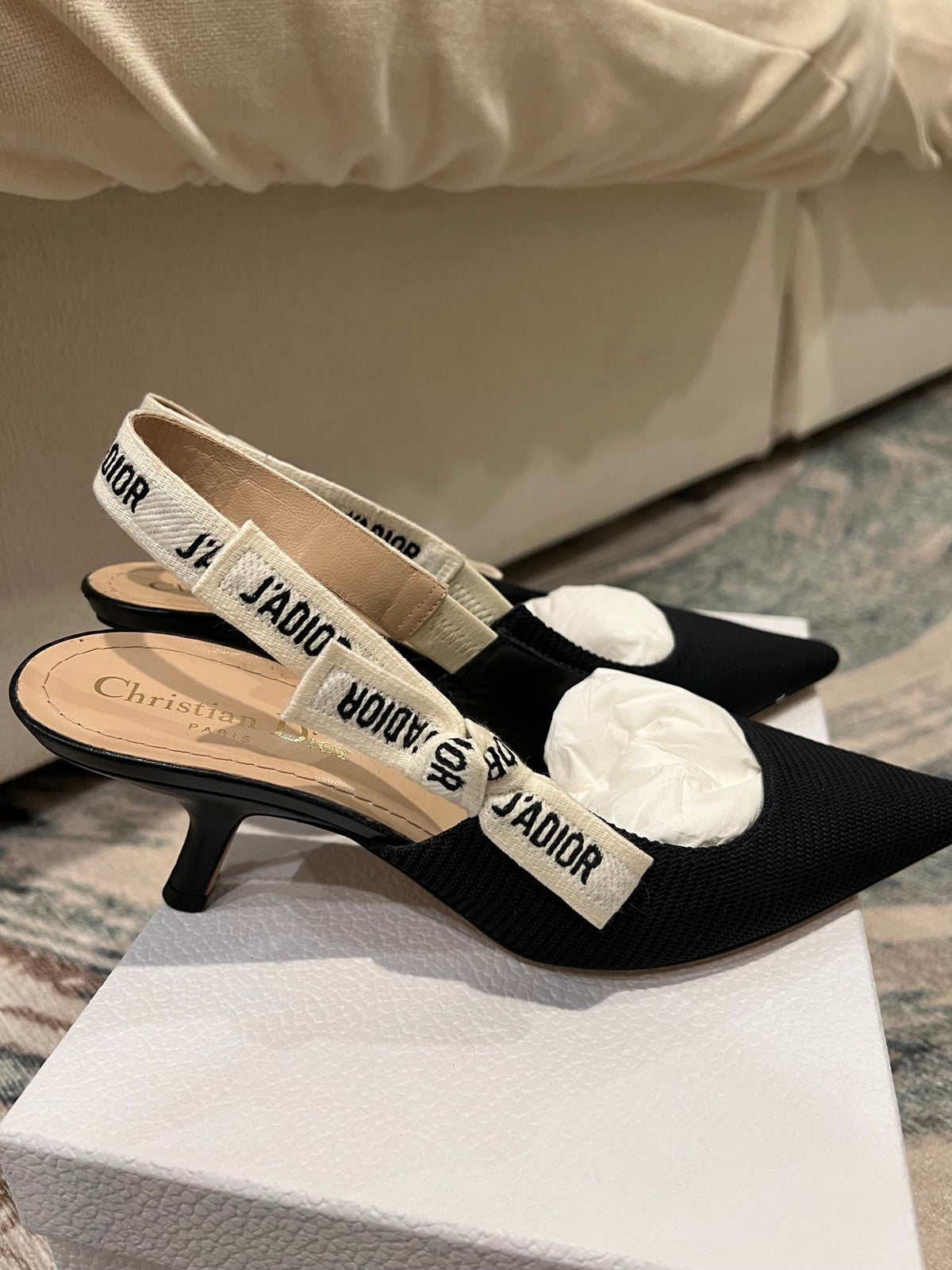 Christian Dior Slingback Pumps · Black Technical Fabric · EU 38 · Full Set — photo 4