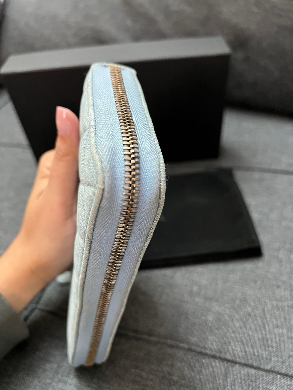 Chanel 2.55 Reissue Long Zipped Wallet · Denim · Complete Set — photo 8