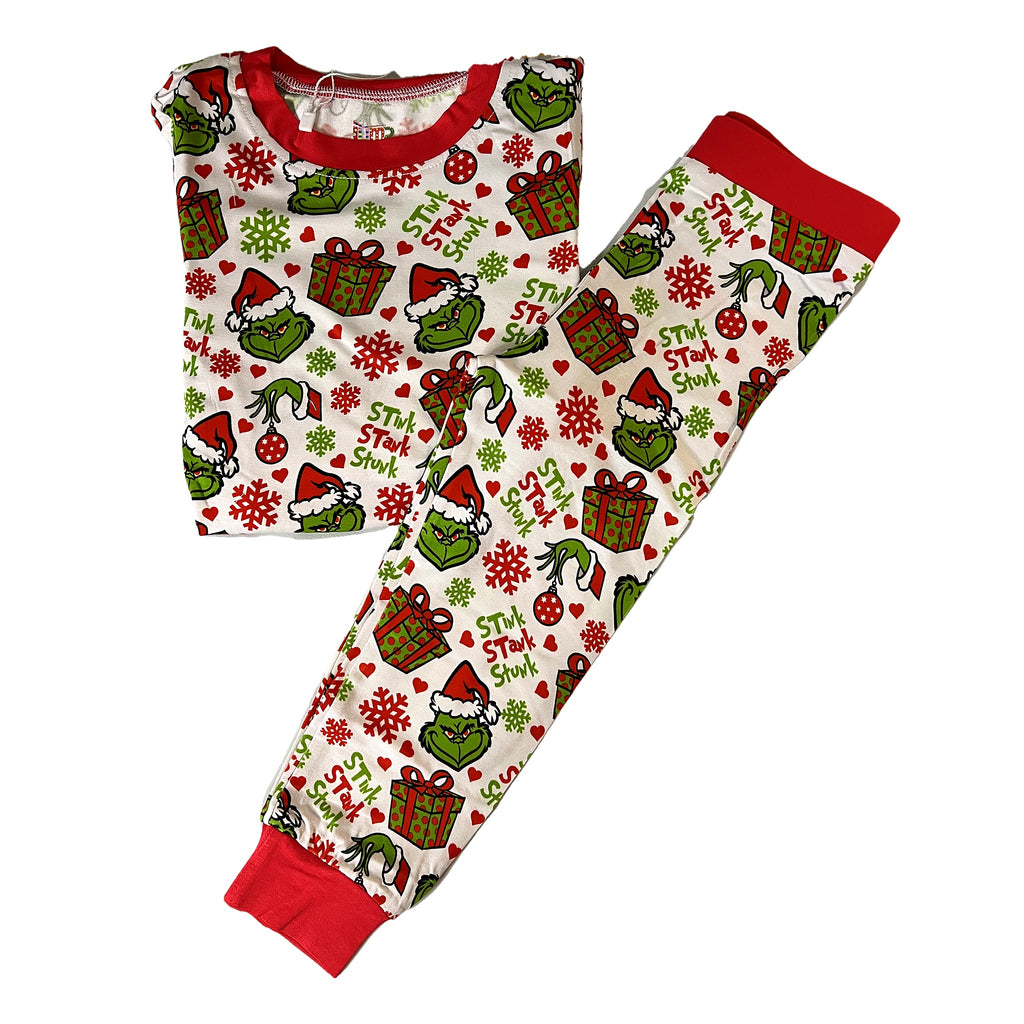 Bamboo Pajama Set · Grinch · 2–3T